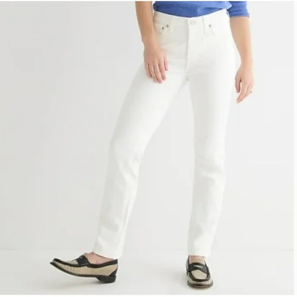 J.Crew 9" Vintage Slim Straight Jeans White BQ306 Womens 31T Tall New